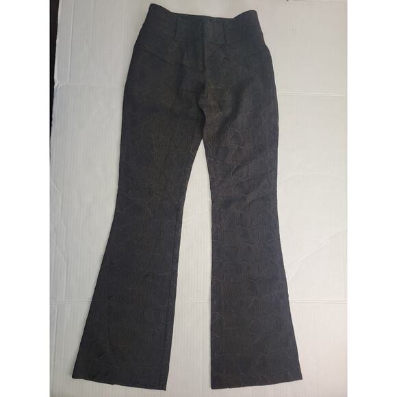 CACHE LUXE Trouser Flare Pants SZ 2 Brocade Textured Fatal-fashion Office Siren - Picture 2 of 10